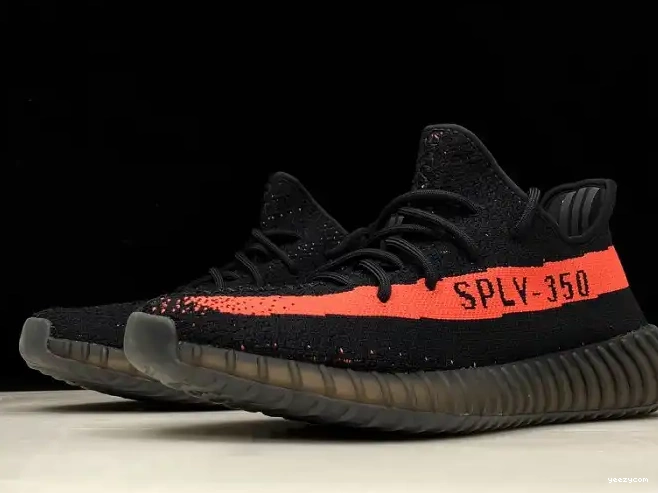 Black Adidas BY9612 V2 Core Red Yeezy Boost 350 0629